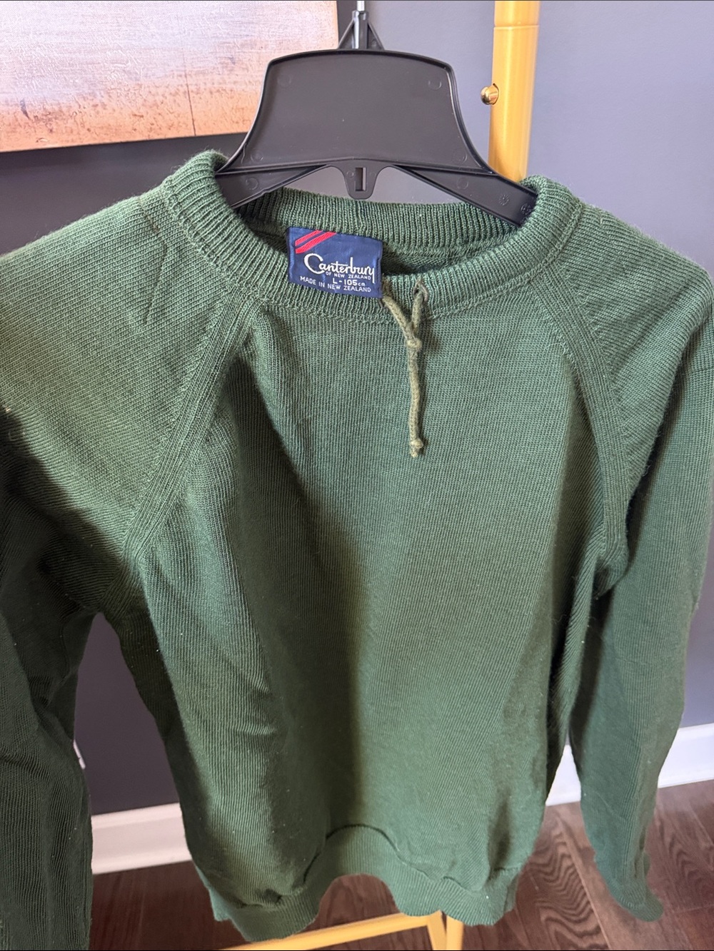 Vintage Canterbury Men's Forest Green Crewneck Sweater